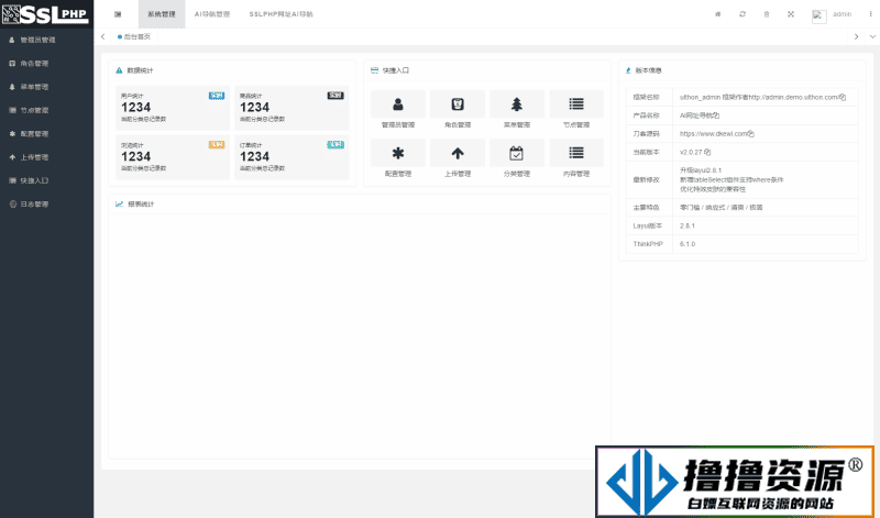 2023全新UI的AI网址导航系统源码 基于Thinkphp6框架