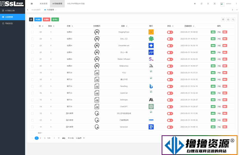 2023全新UI的AI网址导航系统源码 基于Thinkphp6框架