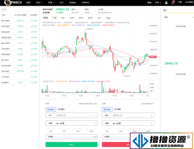 全开源代码白色UI界面虚拟币交易所系统源码,USDT/BTC加密货币交易所平台,虚拟币微交易币币合约交易