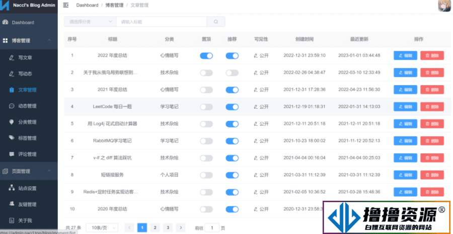 Spring Boot + Vue/前后端分离/人不分离/博客系统