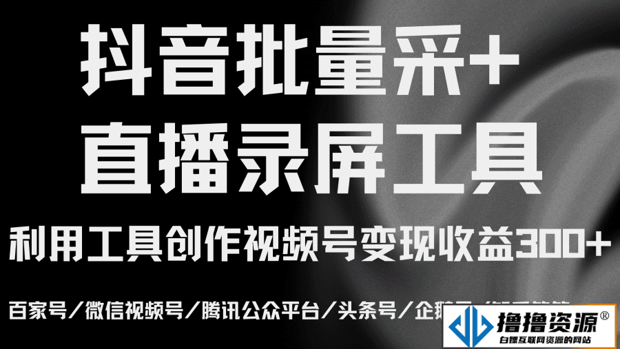 抖音批量采集下载+后台直播录屏工具 - 不死鸟资源网|不死鸟资源网