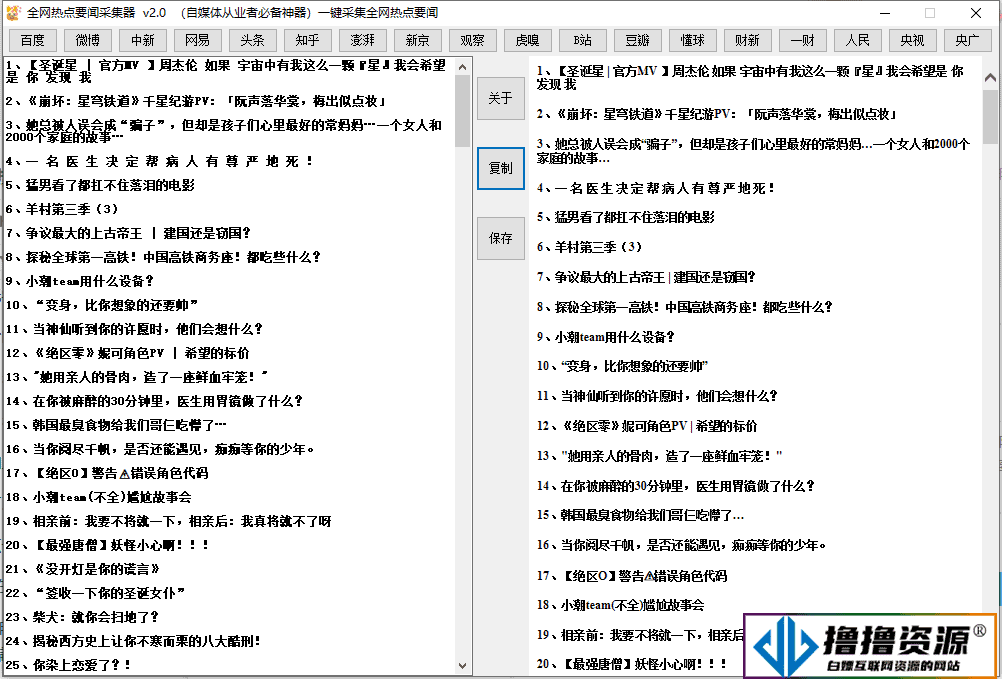 全网热点要闻采集器 v2.0 自媒体从业者必备神器|不死鸟资源网