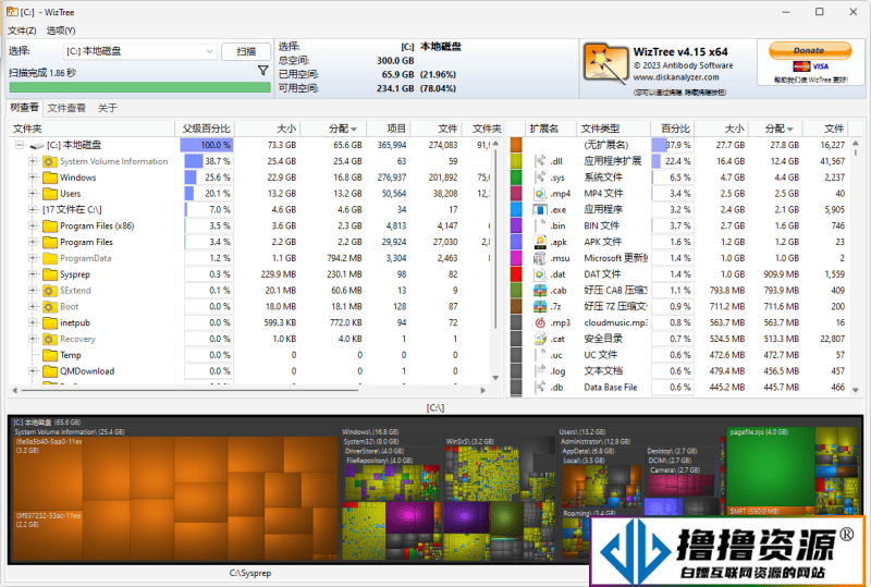 WizTree磁盘分析工具v4.16便携版|不死鸟资源网