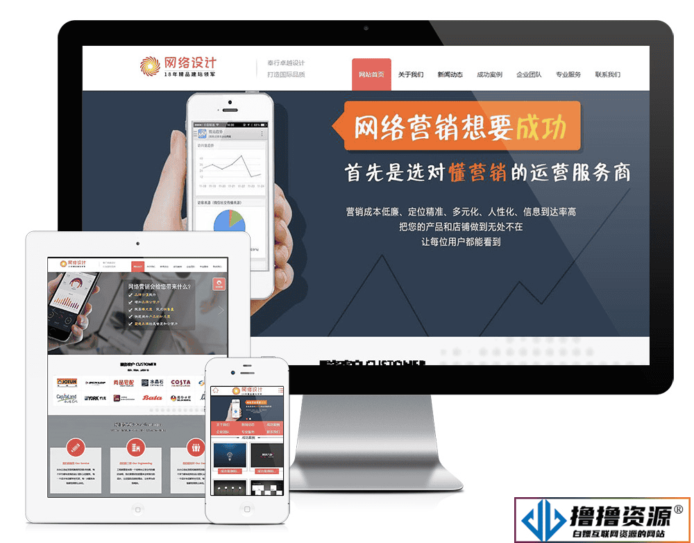 网站建设网络设计营销类网站模板|不死鸟资源网