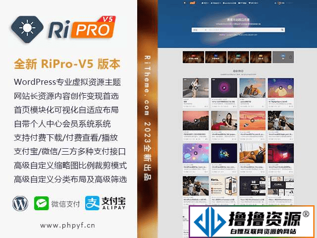 最新RiPro V5主题破解版RiPro-V5 6.4.0开心版源码WordPress主题去授权版 虚拟资源站首选主题