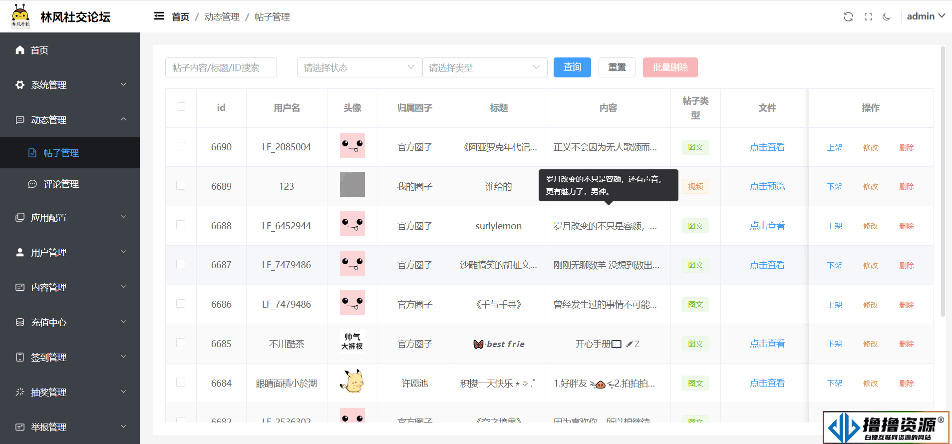 最新社交论坛交友发帖系统源码 前后端分离 H5、微信小程序、APP端