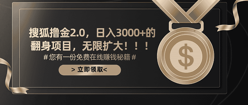 搜狐撸金2.0日入3000+，可无限扩大的翻身项目/适合工作室操作|不死鸟资源网