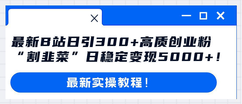 哔哩哔哩b站搬运引流创业粉、操作简单、无脑搬运|不死鸟资源网