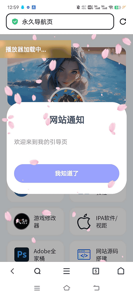 图片[2]|个人导航页网址发布页源码 音乐+花瓣特效|不死鸟资源网