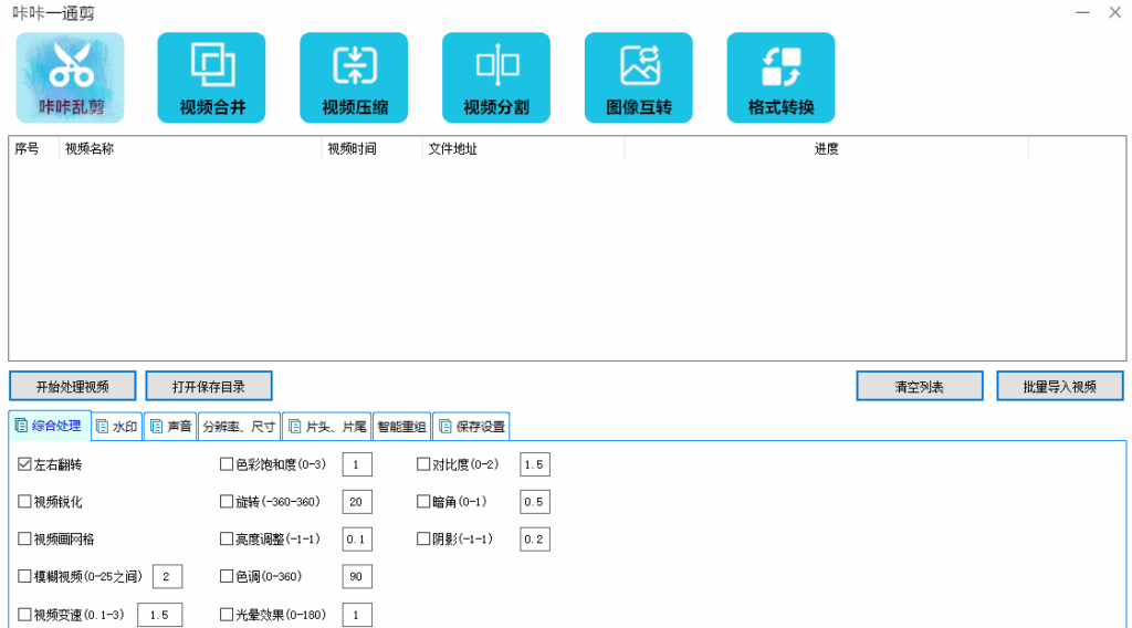 【视频批量剪辑】咔咔一通剪，视频批量处理，合并，裁剪，转图片，视频去重等功能|不死鸟资源网