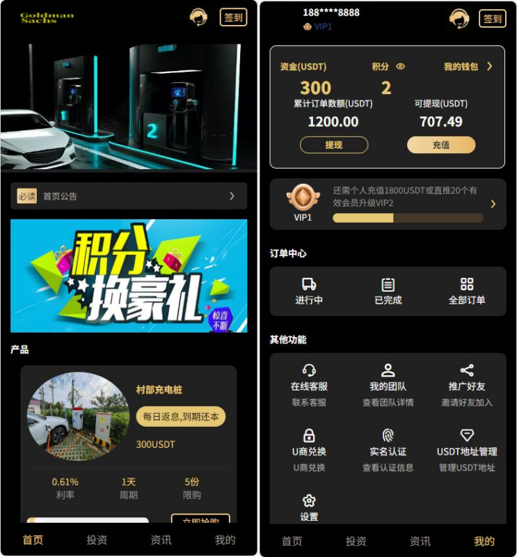 充电桩投资理财系统源码-前端uniapp纯源码+后端PHP|不死鸟资源网