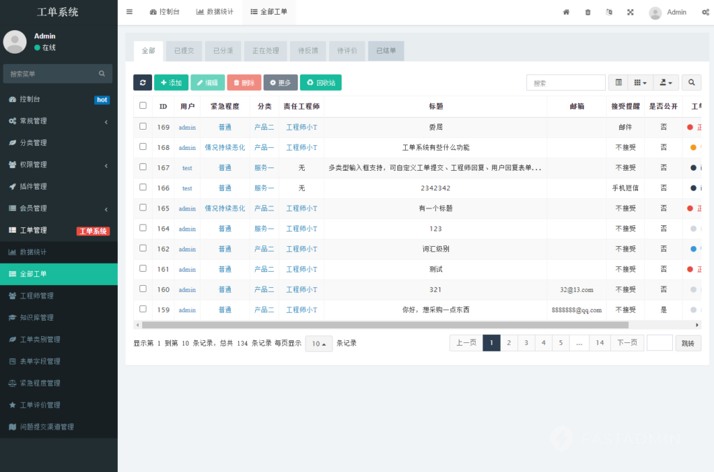 图片[6]|FastAdmin 工单系统源码 知识库 + 评价 + 短信邮件通知 完整无加密|不死鸟资源网