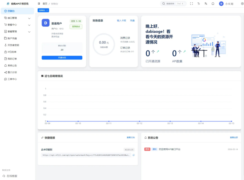 2026全新UI解析计费系统源码 附教程|不死鸟资源网
