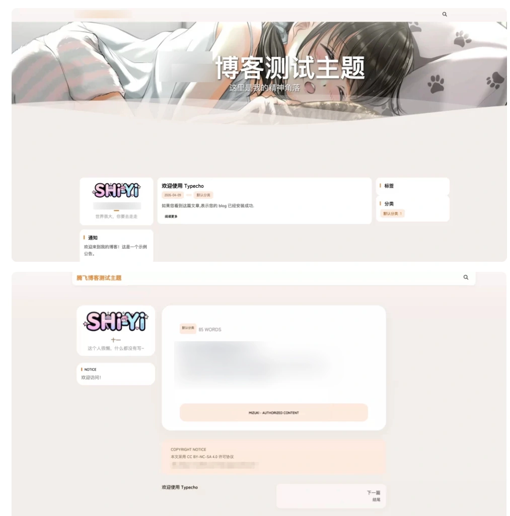 图片[2]|SHIYI-TI 开源主题_Mizuki 风格简约博客主题|不死鸟资源网