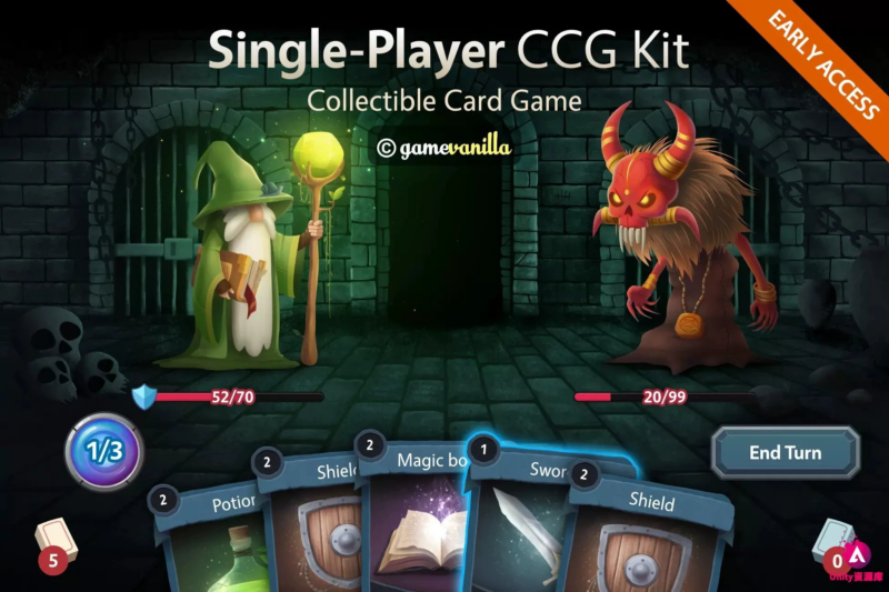 Unity3DSinglePlayerCCGKit1.1.1EA 单人卡牌对战游戏源码收集式卡牌 RPG 完整项目|不死鸟资源网
