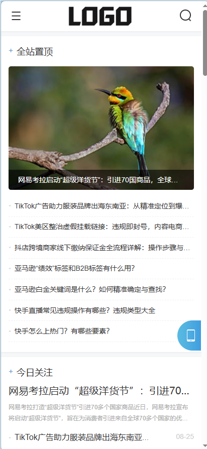 图片[2]|互联网电商博客资讯网站模板|不死鸟资源网